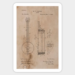 Vintage Banjo Patent Sticker